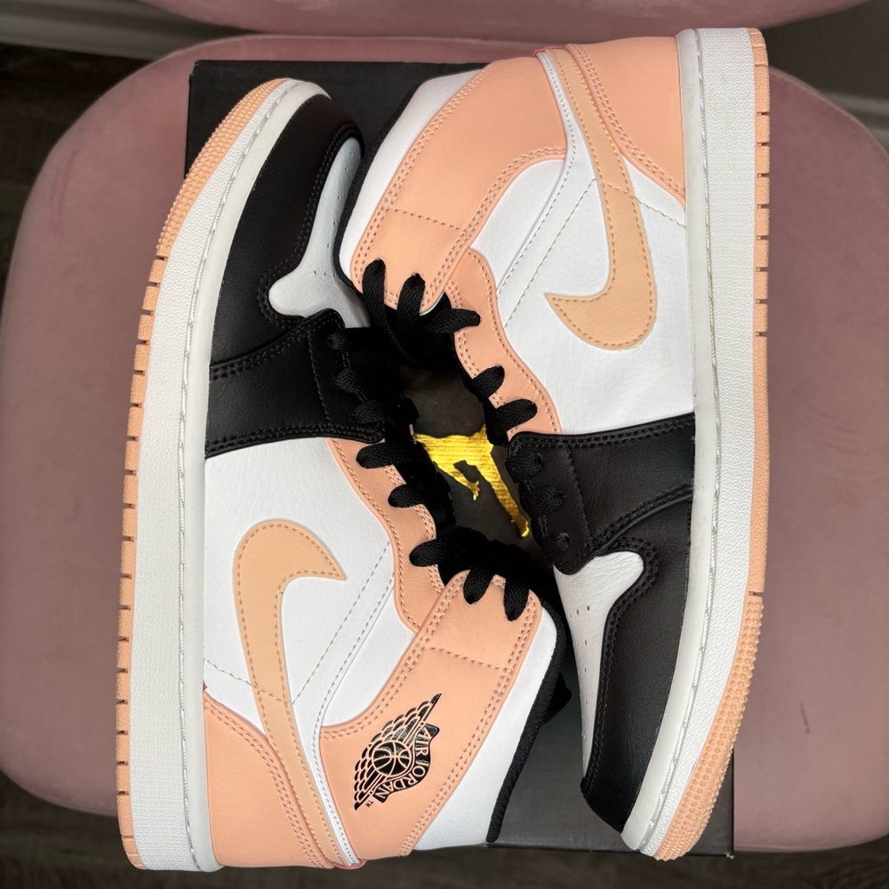 Jordan High-Top Sneakers - Black, White, and Peach - Picture 5 of 7